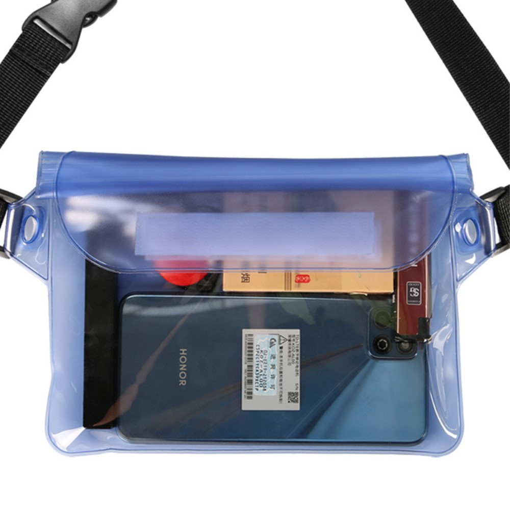 (22x15.5cm) Wasserdichte Bauchtasche Dry Bag Schultertasche mit Tragegurt (IPX8) - Blau