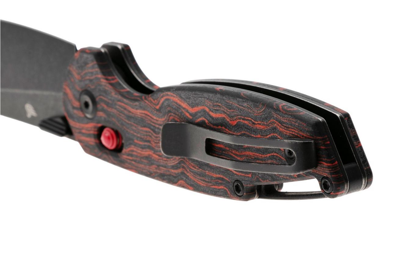 Tenable Knives Model 6 T1022V7 Blackwashed 14C28N, Red Black G-Mascus, zakmes, Nick Swan design