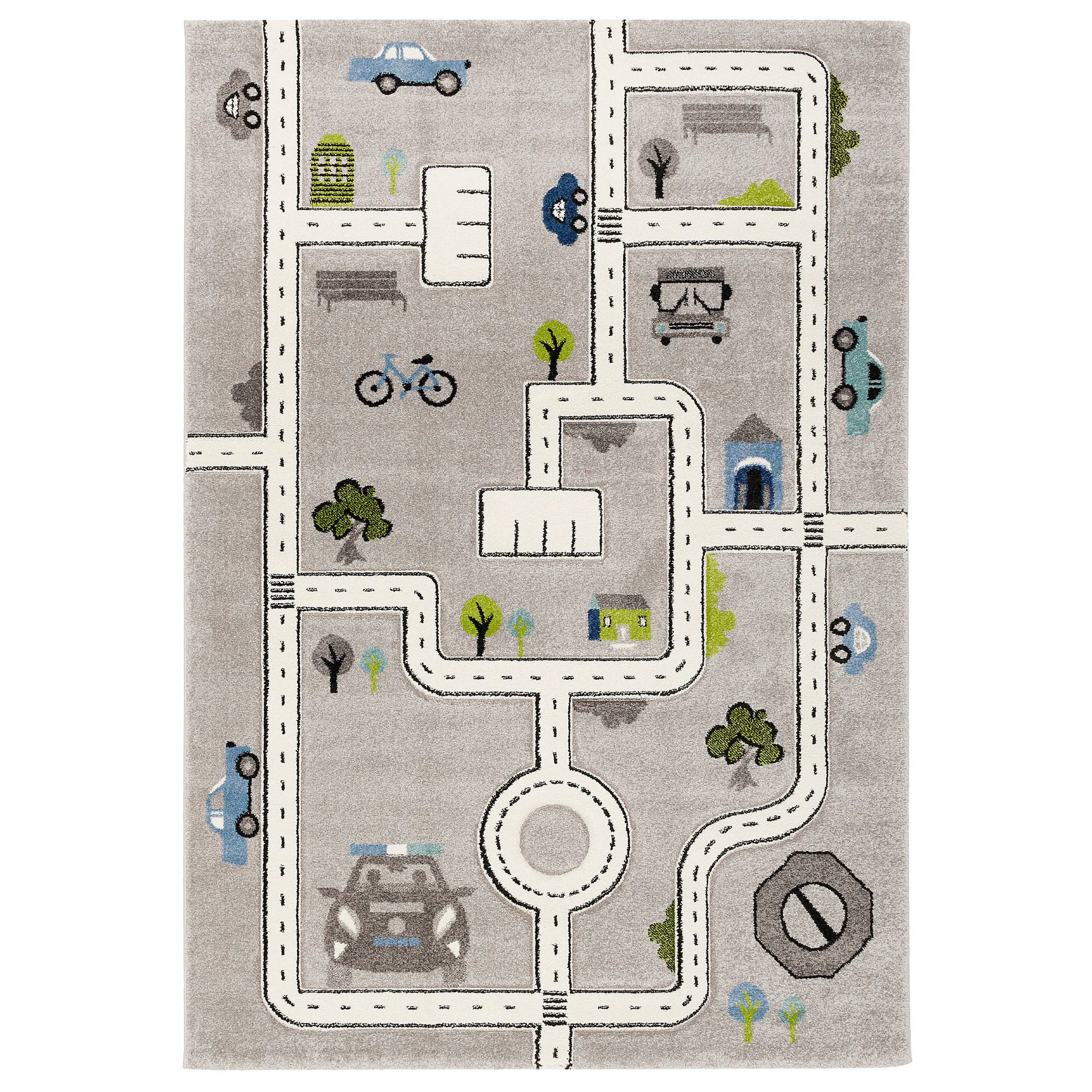 Pergamon Kinder Teppich Maui Kids Straßen Grau