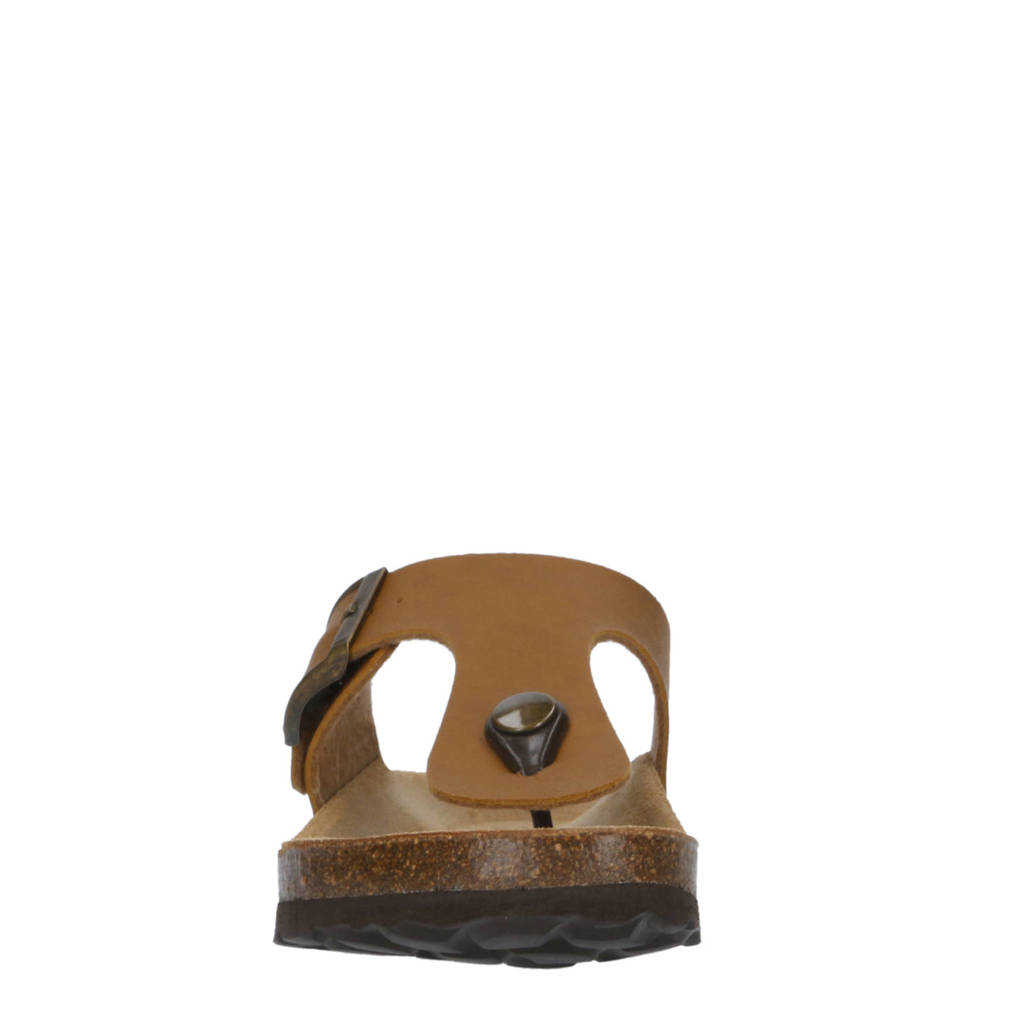 Kipling Juan 4leren teenslippers cognac