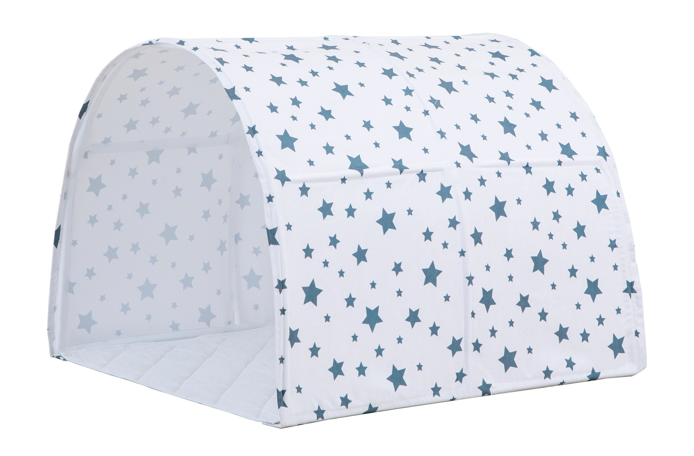 Ticaa Spiel- und Betttunnel, Kinderzelt, Kindertunnel für Jungs & Mädchen Spielzelt für Bodenbett, Hochbett, Etagenbett und Einzelbett 90x200cm sternentanz weiß