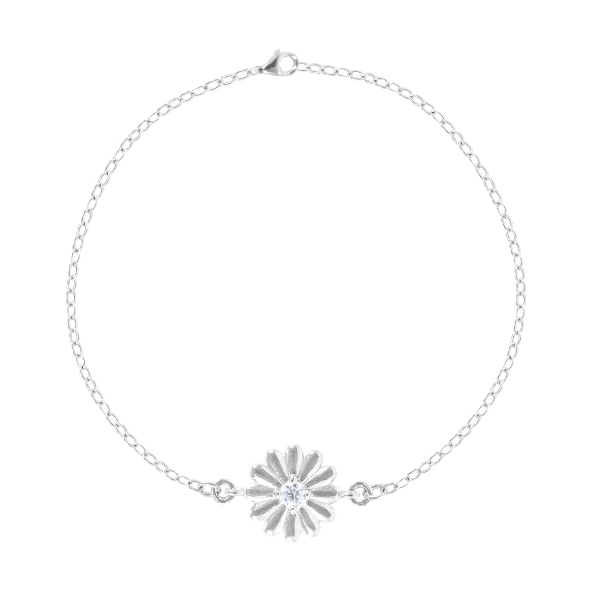 Bracelet en argent 925 rhodié avec oxydes de zirconium