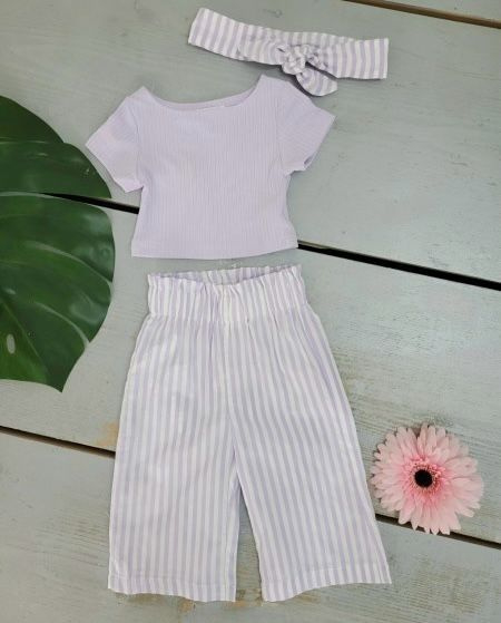 Striped pastel set - paars