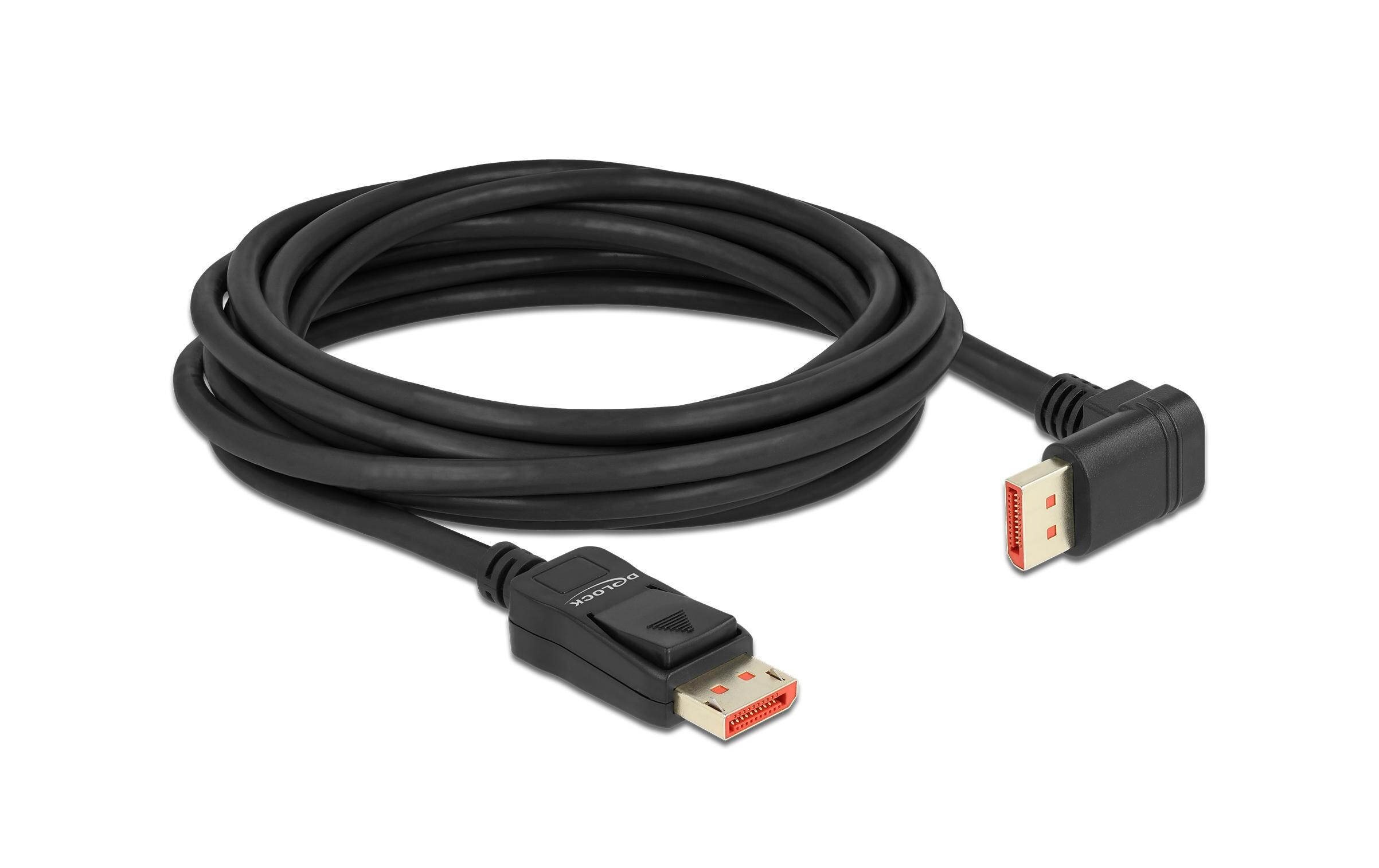 Kabel Unten gewinkelt DisplayPort - DisplayPort, 5 mDisplayPort Kabel Stecker gerade zu Stecker 90° unten gewinkelt 8K 60 Hz 5 m