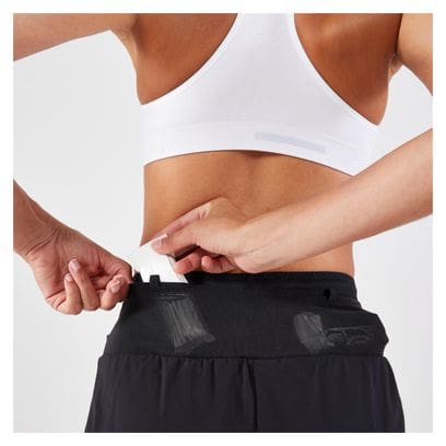 Short 2-en-1 Femme Kiprun Run 900 Ultra Noir