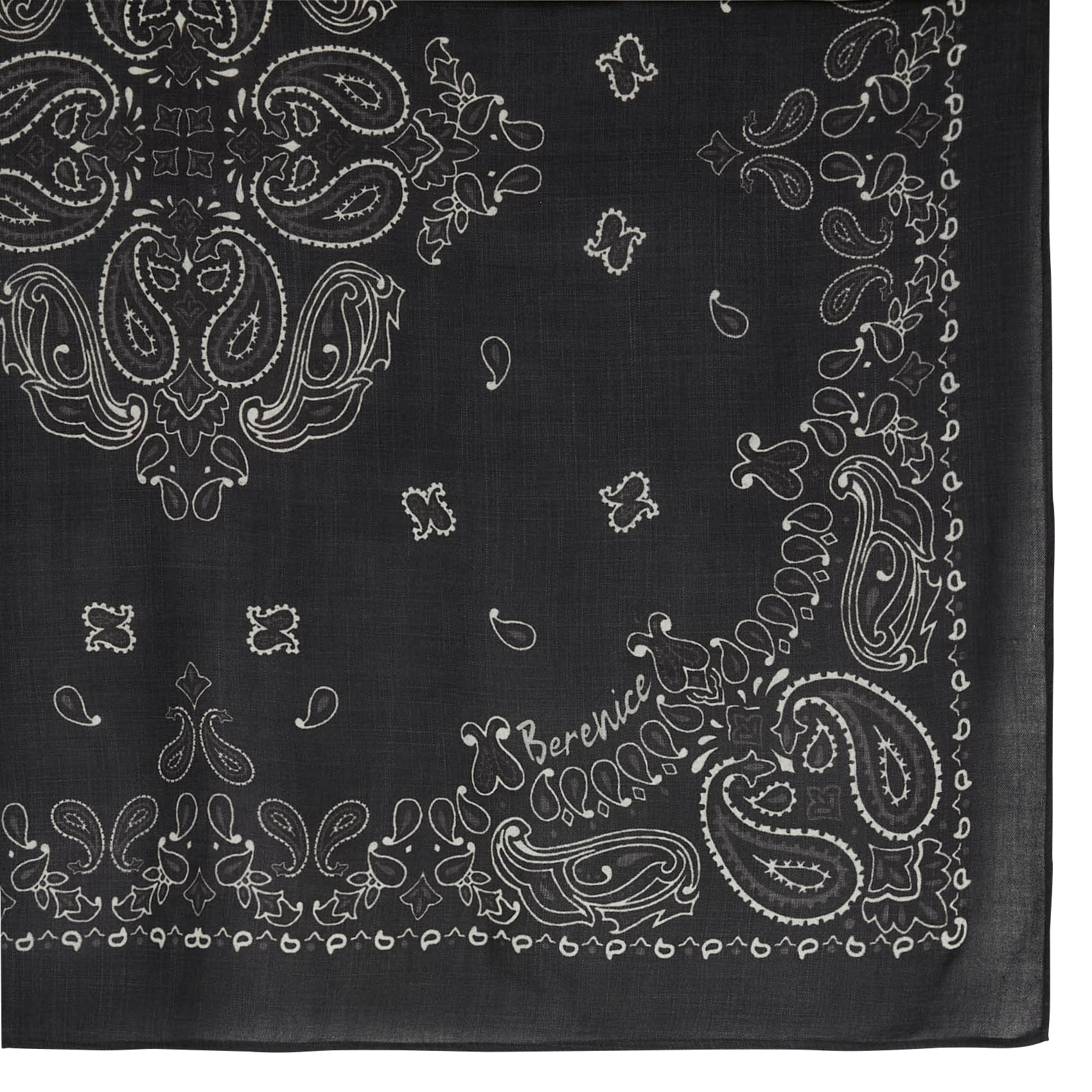 BANDANA - Foulard en laine imprimé | Noir