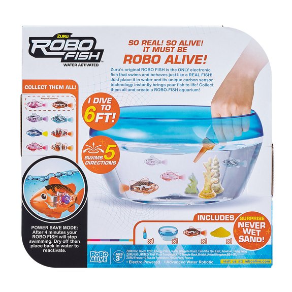 Aquarium Robo Fish avec son sable magique