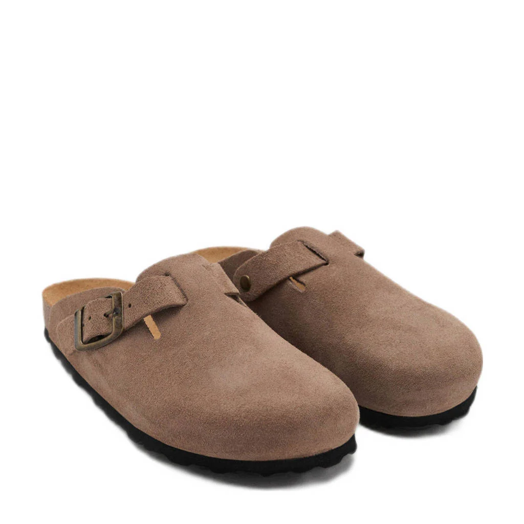 Mango Kids suède clogs bruin