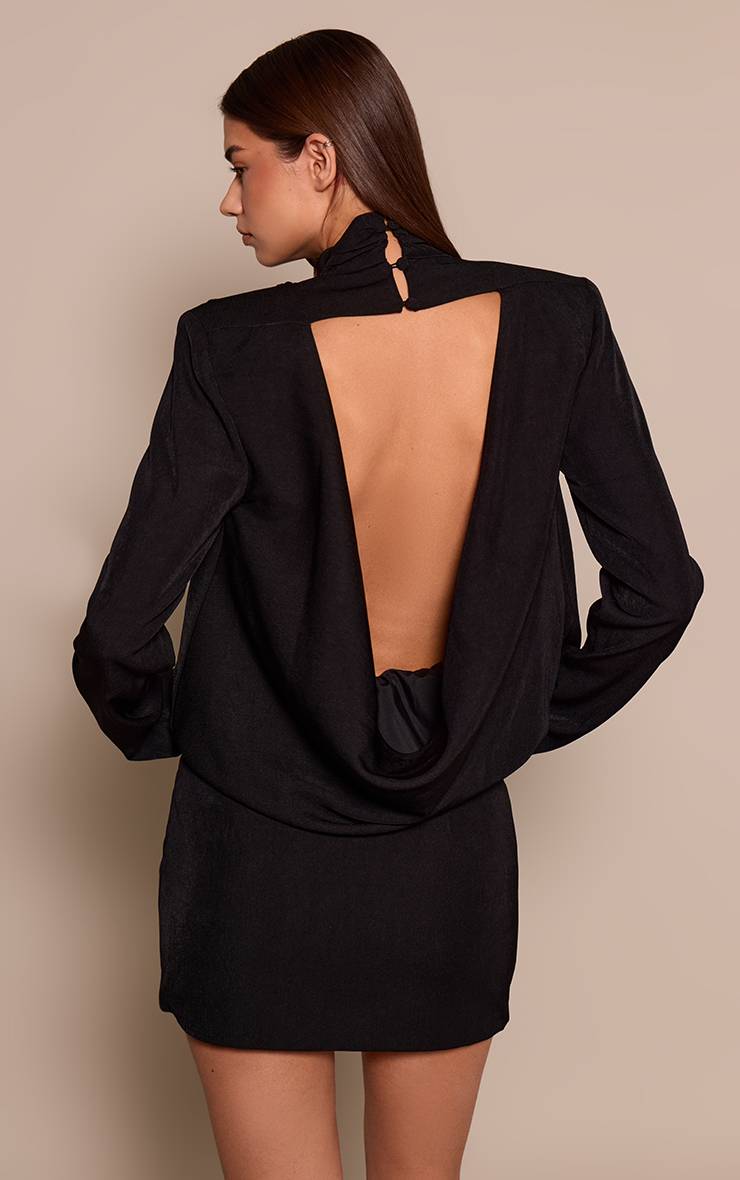 Noir Top Drapé À Épaulettes En Tissu Tissé