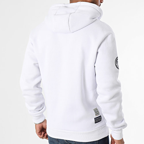 Sweat Zippé Capuche Blanc