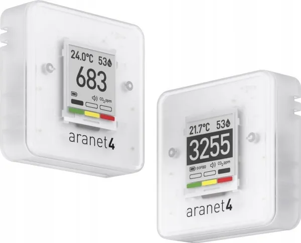 aranet CO2-måler 0, 0, 0, 600 - 9999, 50, 85, 1100 ppm, °C, %, hPa med temperaturmålefunktion