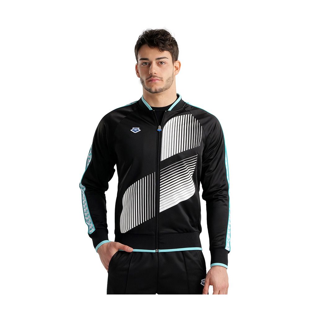 Arena RELAX IV TEAM LOGO - Veste black/white/blue diamond