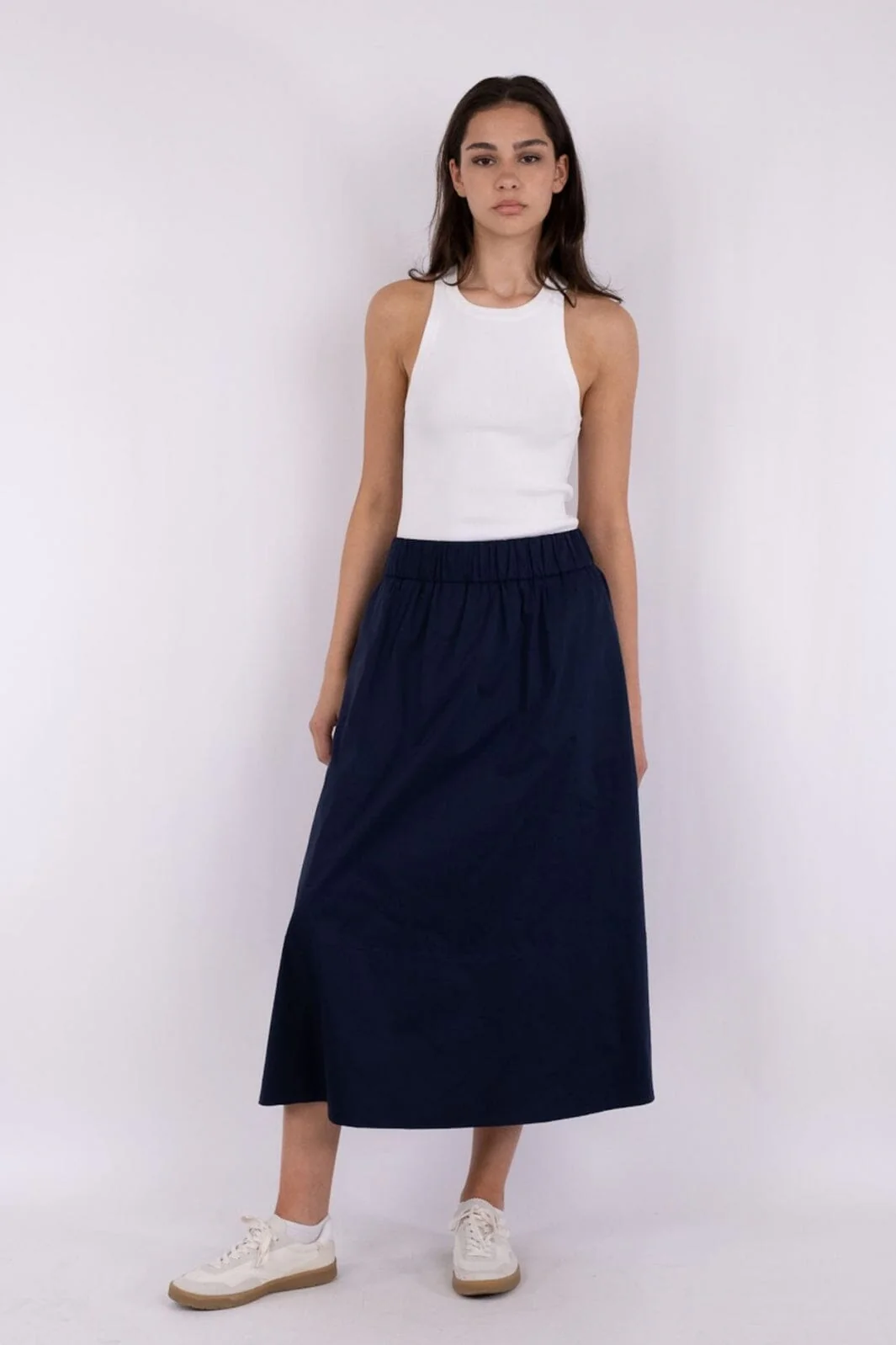 Neo Noir Yara Poplin Skirt navy