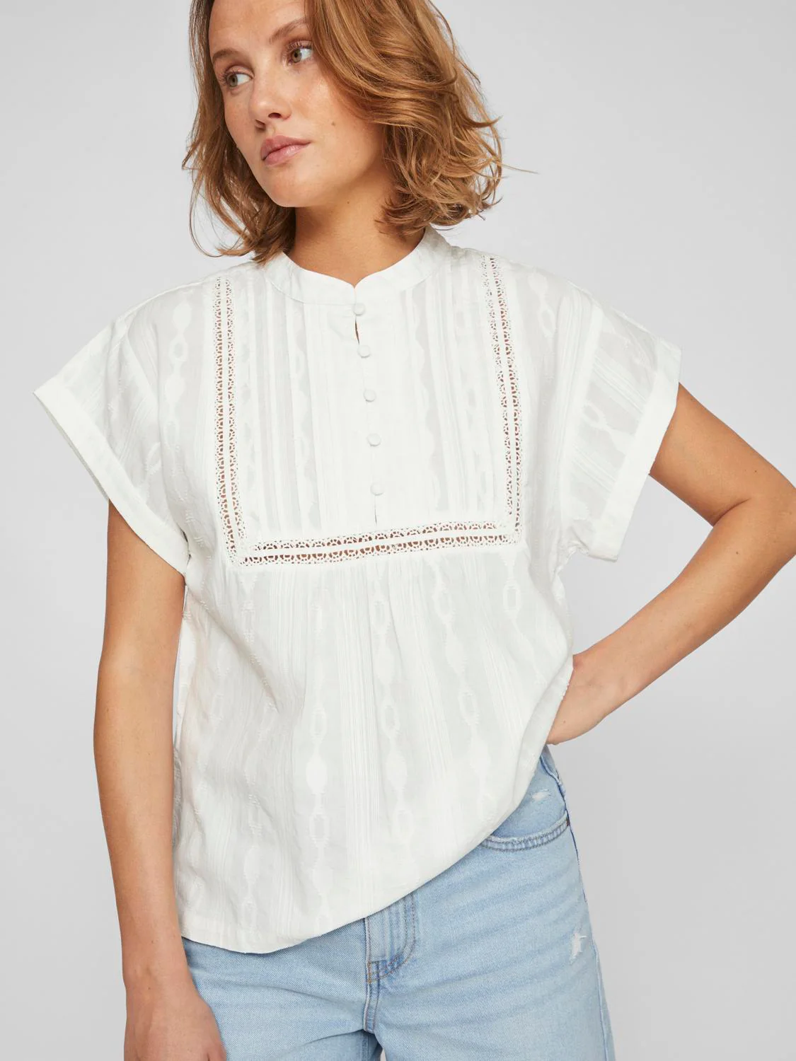 Vila  Viomma S/S top - Cloud Dancer