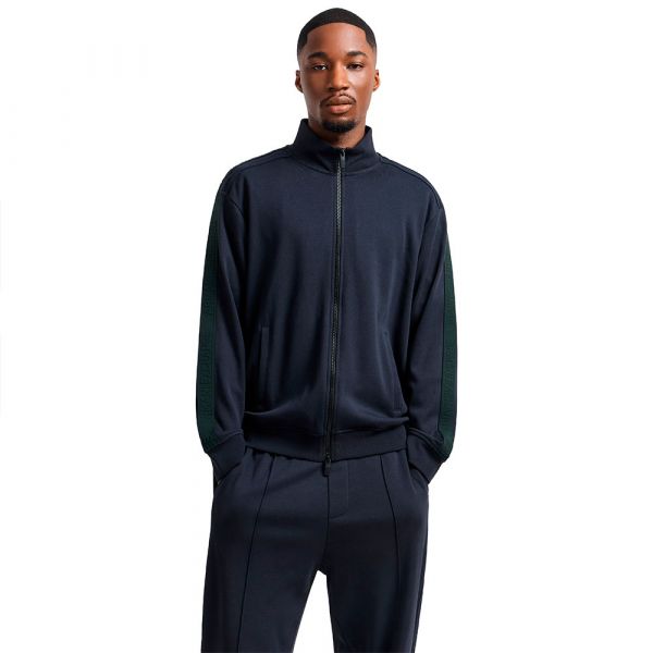 Armani Exchange para Homem Sweatshirt com Fecho de Correr e Gola Mao em Algodão Interlock Azul-marinho M