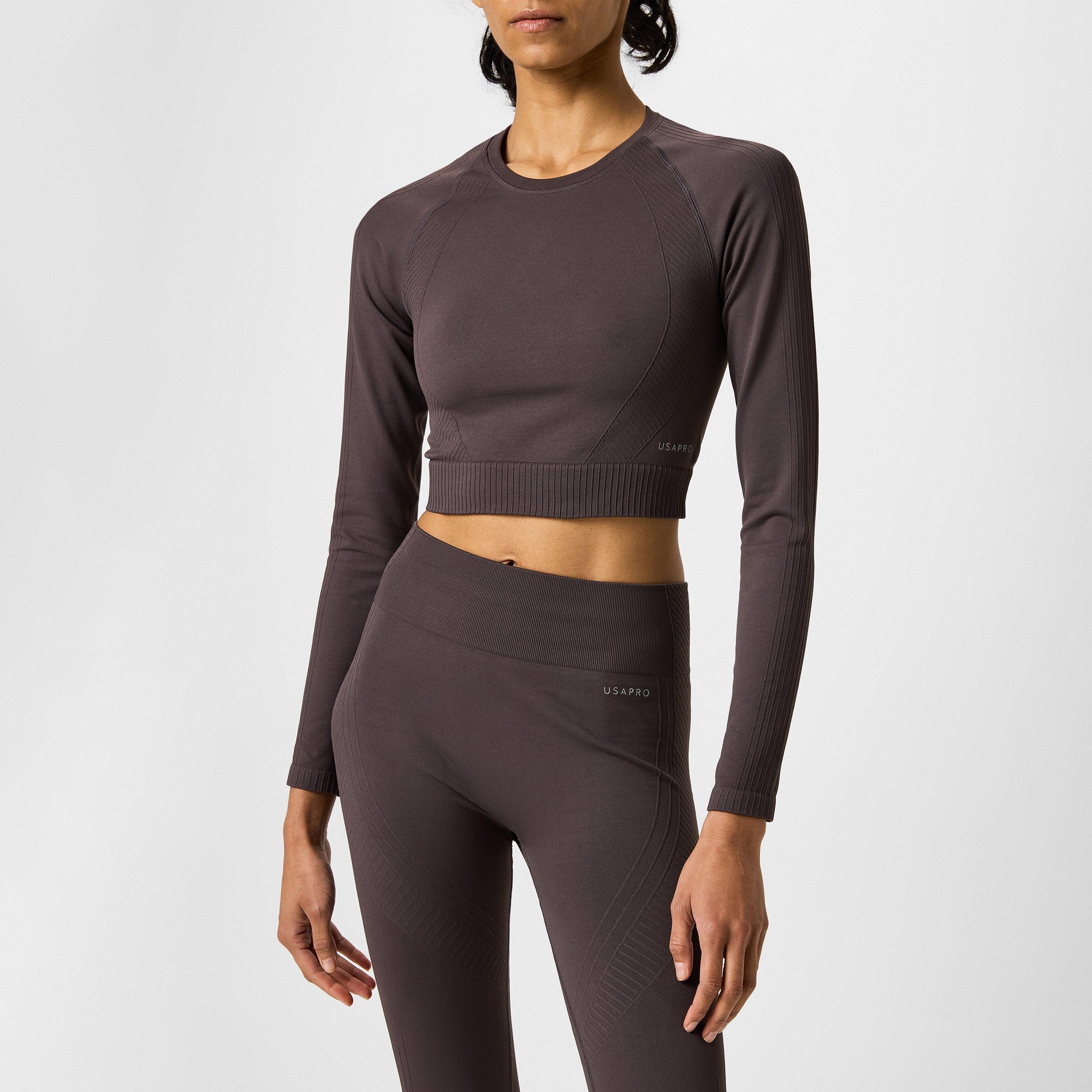USA Pro Long Sleeve Seamless Crop Top