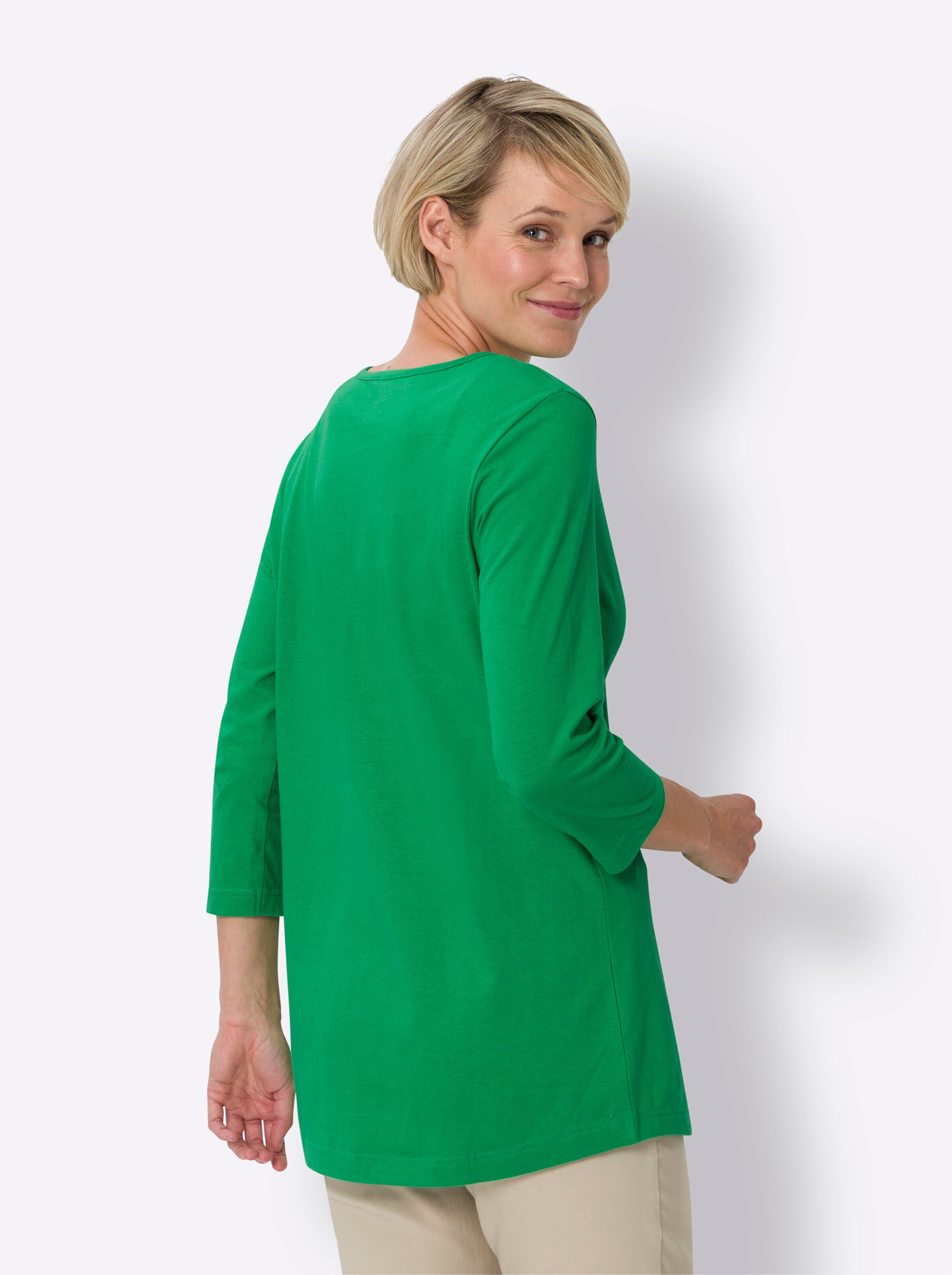 Longshirt in grasgrün + marine