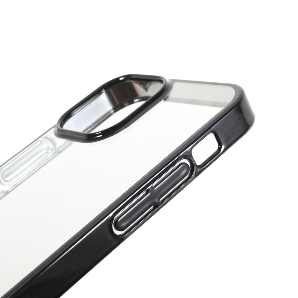iPhone 13 Hardcase Hülle mit Galvanisiertem Rahmen - Schwarz / Transparent