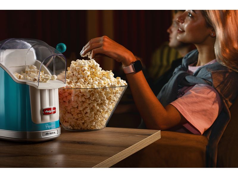 Ariete Popcorn Maschine Party Time ARI-2958-BL Blau/Weiss Popcornmaschine im Retro-Design