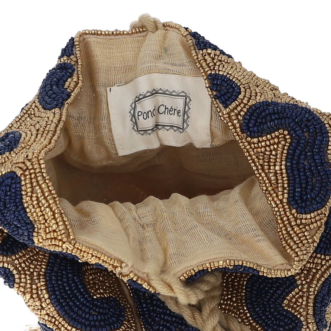 Sac bourse à perles Léopard doré Pondie Chérie