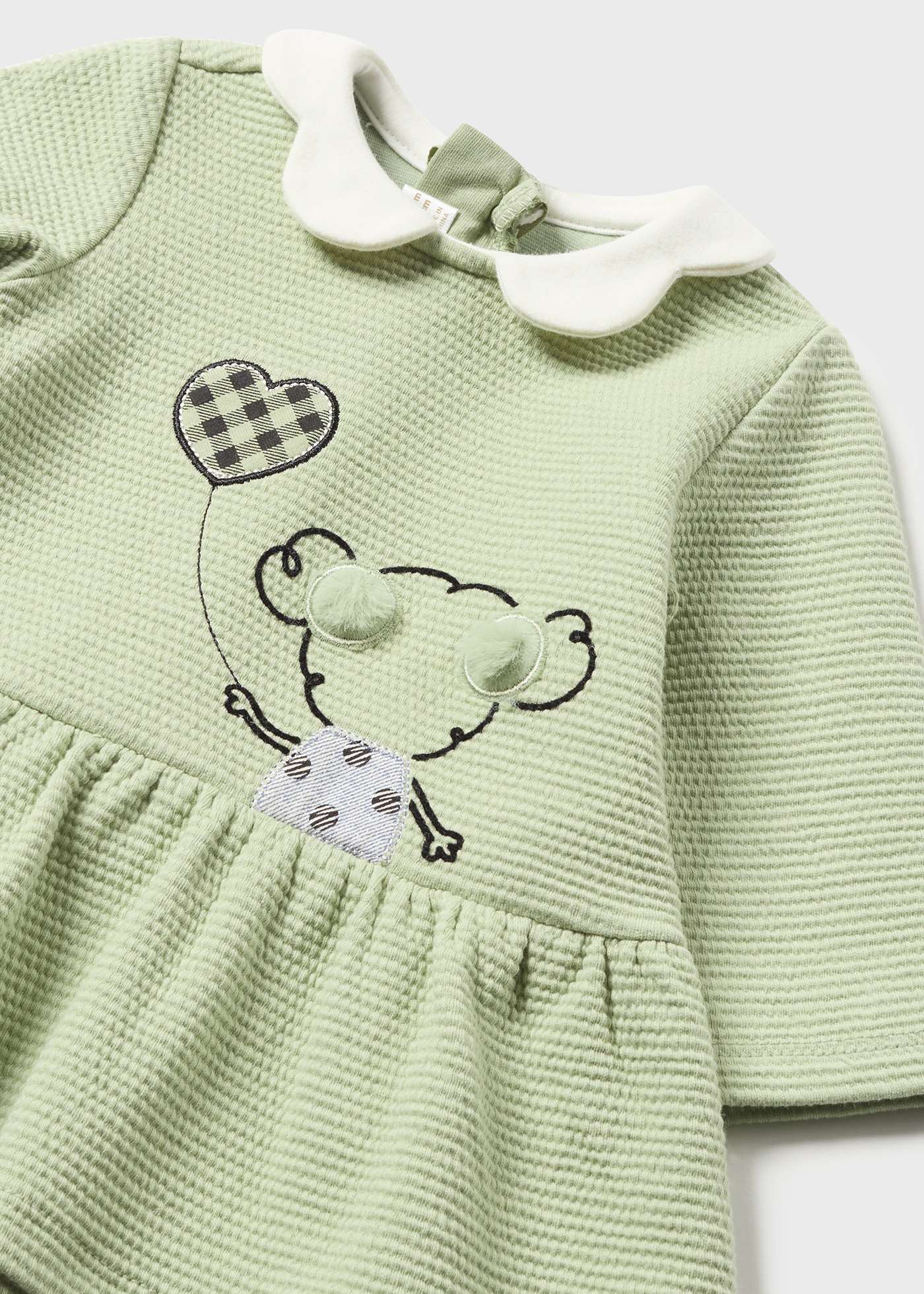 Vestido com efeito acolchoado para recém-nascidos