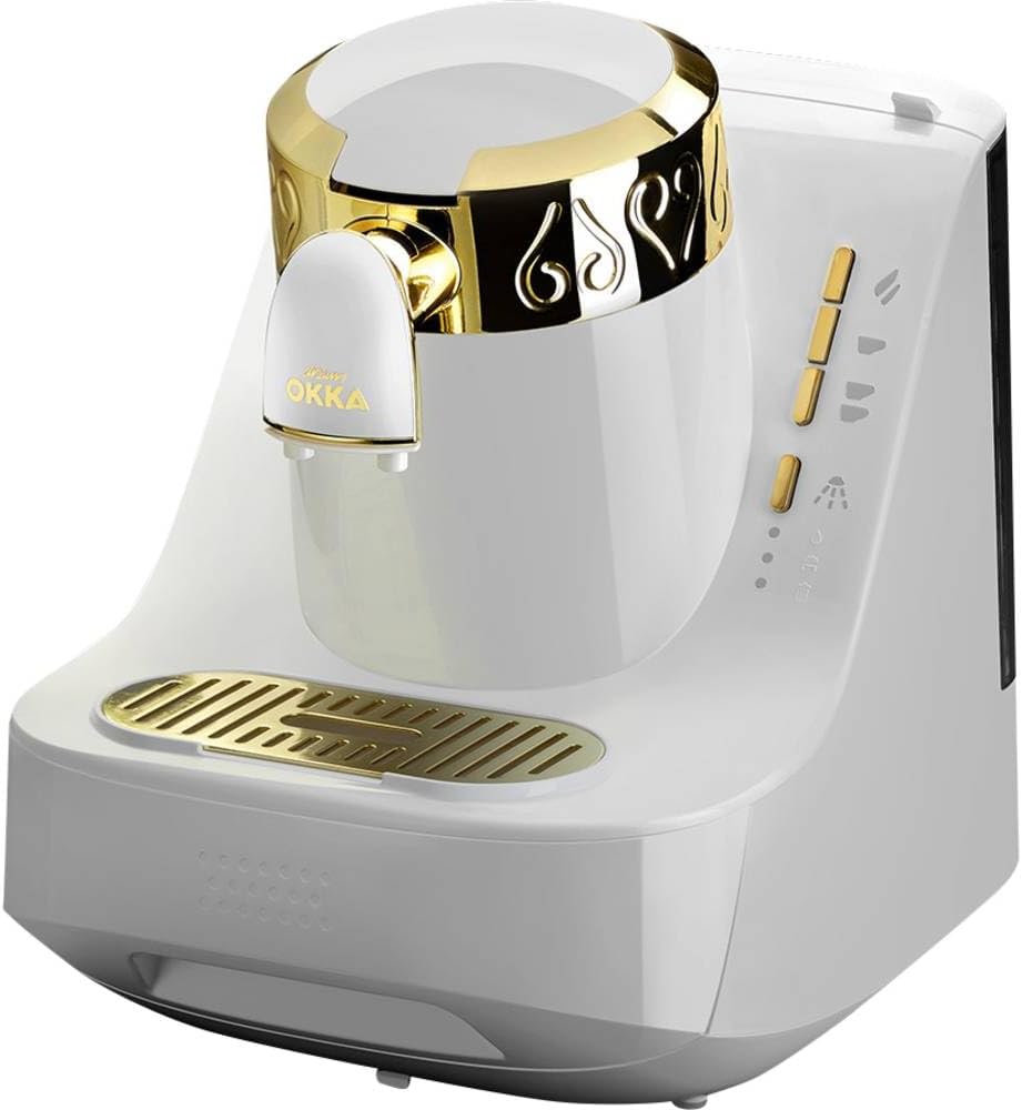 Arzum OKKA OK008-B TURKISH COFFEE MACHINE, fully automatic coffee machine, 2 cups of coffee, White