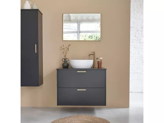 Meuble de salle de bain en acacia massif 80 cm