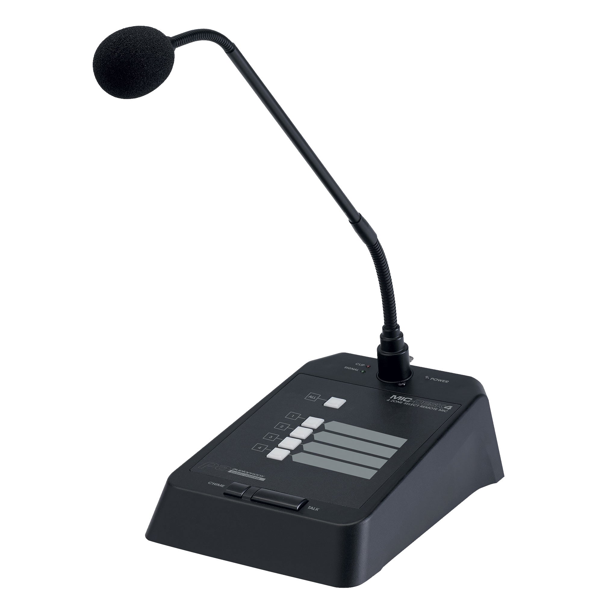 Audiophony MIC-DESK4 omroepmicrofoon - 4 zones - voor ZONEAMP4120 of PREZONE444