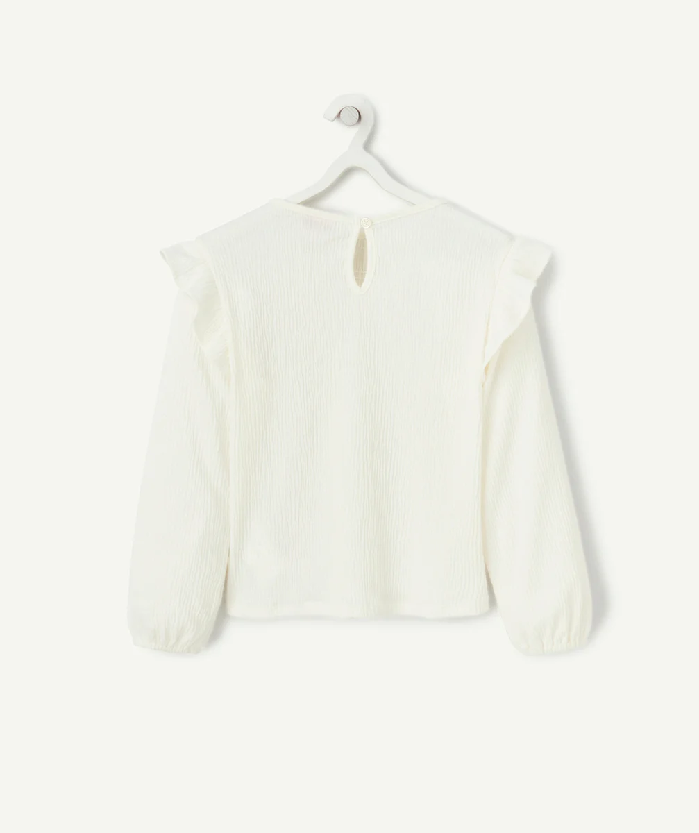 T-SHIRT MANCHES LONGUES FILLE EN FIBRES RECYCLÉES STYLE BLOUSE