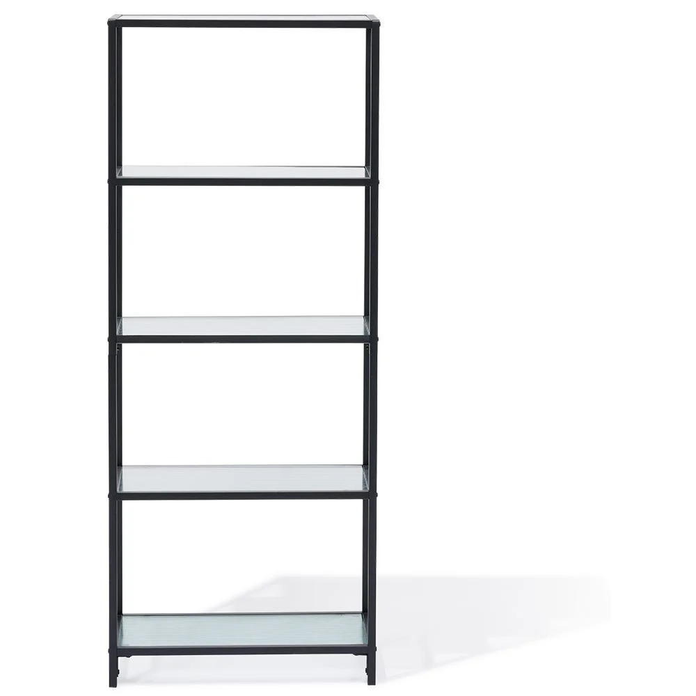 Étagère Arty métal noir et verre trempé - L60xP30xH150 cm