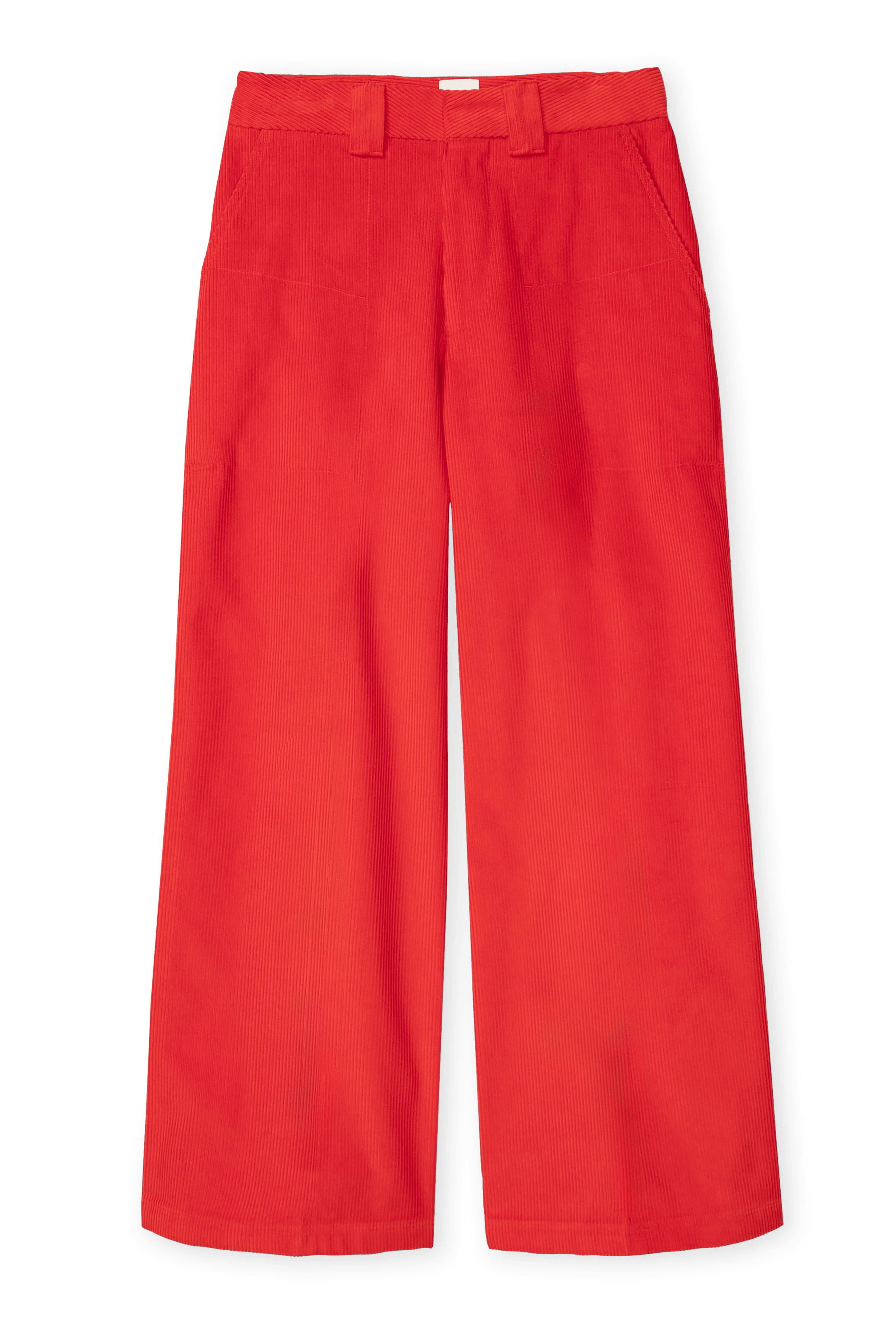 WYSTAN - Pantalon large en velours côtelé de coton | Rouge