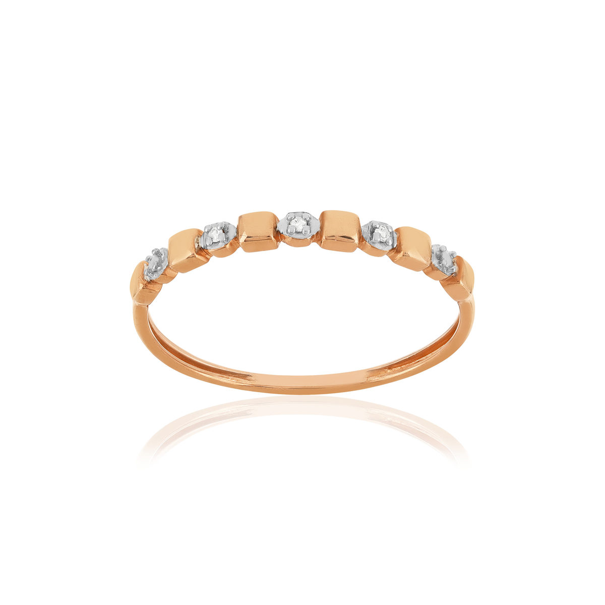 Bague or 375 rose diamants