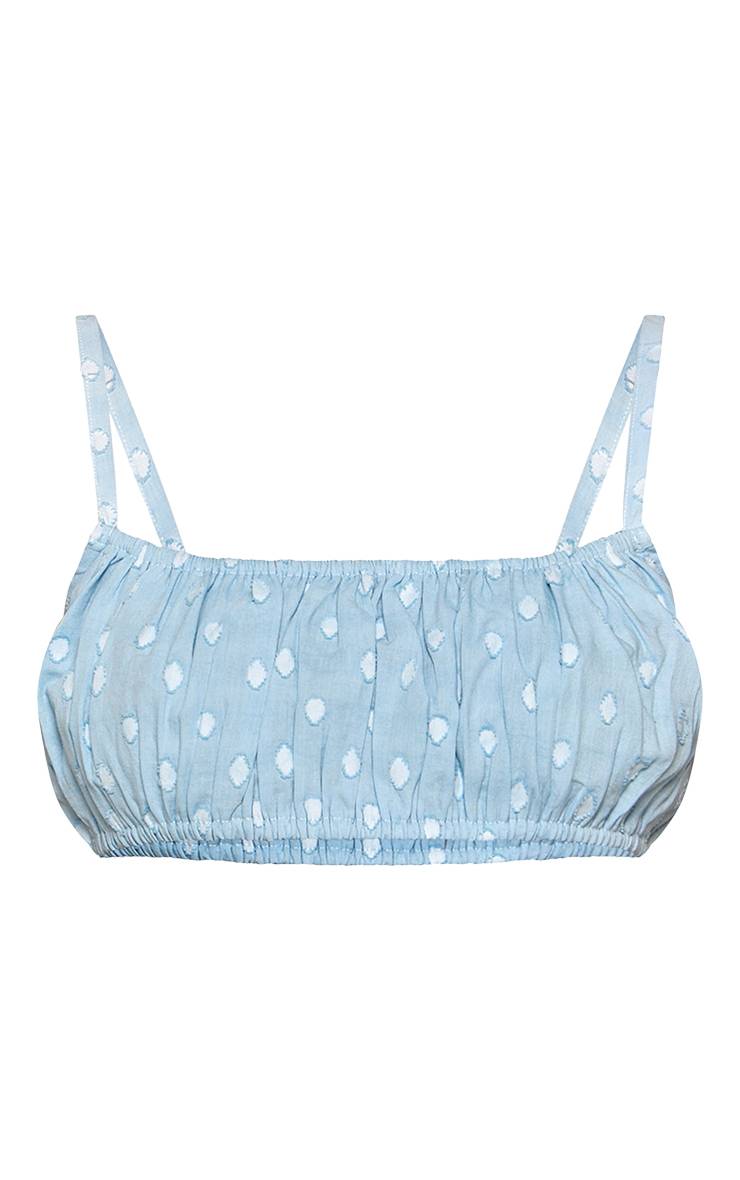 Bleu Layette Ensemble Coordonné Brassière En Coton À Pois