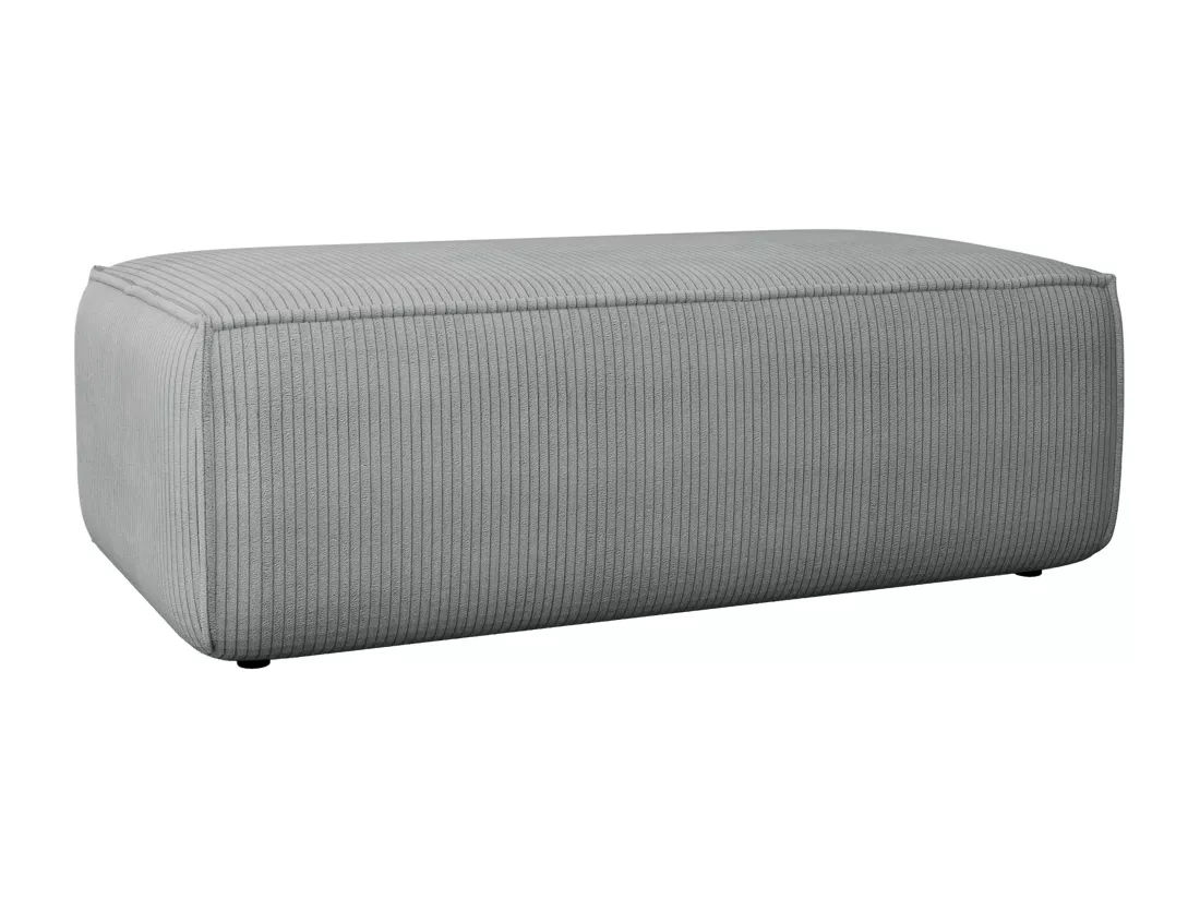 Pouf en velours côtelé gris clair AMELIA