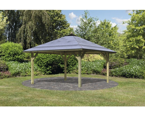 Enkele carport Karibu Kerben 1 431x431 cm drukgeïmpregneerd