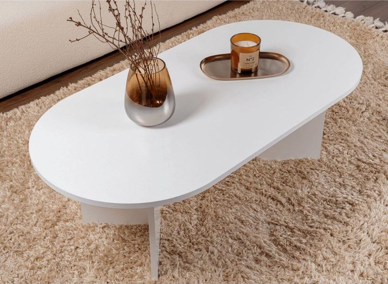 Salontafel - Wit - Melamine Gecoate Deeltjesbord