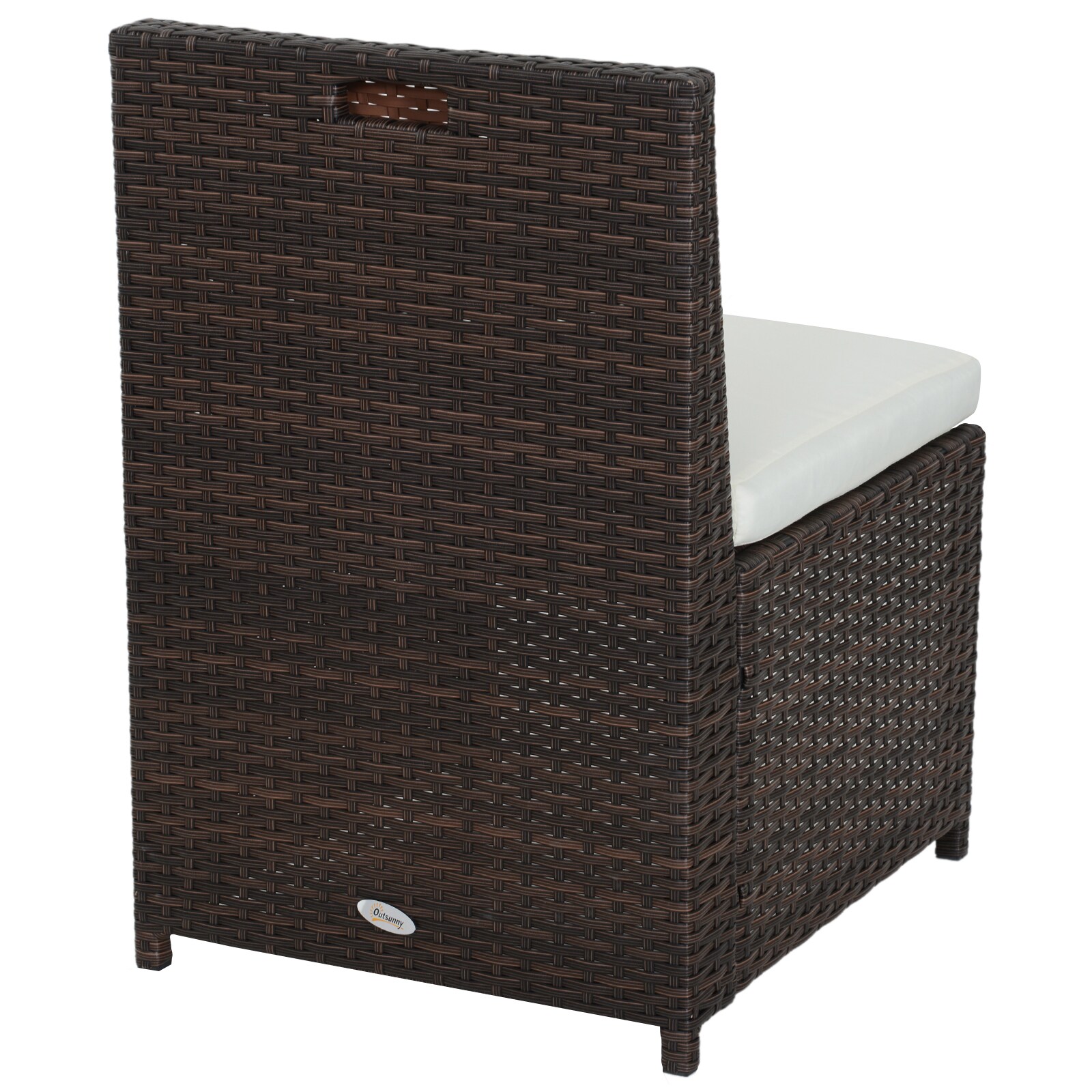 Outsunny Polyrattan Garnitur als 5-teiliges Set braun, cremeweiß 120 x 69 x 77,5 cm (LxBxH)