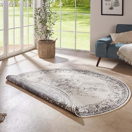 Dubbelzijdig Rond Vloerkleed Borbon - Grijs
