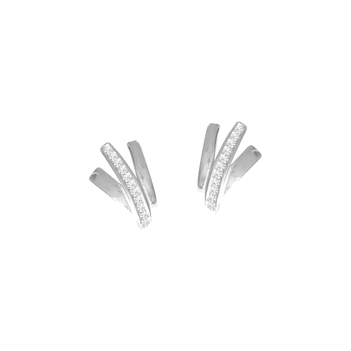 Boucles d'oreilles en argent 925 rhodié et oxyde de zirconium
