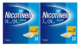 Nicotinell Pleisters Combi voor matige/ lichte roker - 14 mg   7 mg - 2 Stuks
