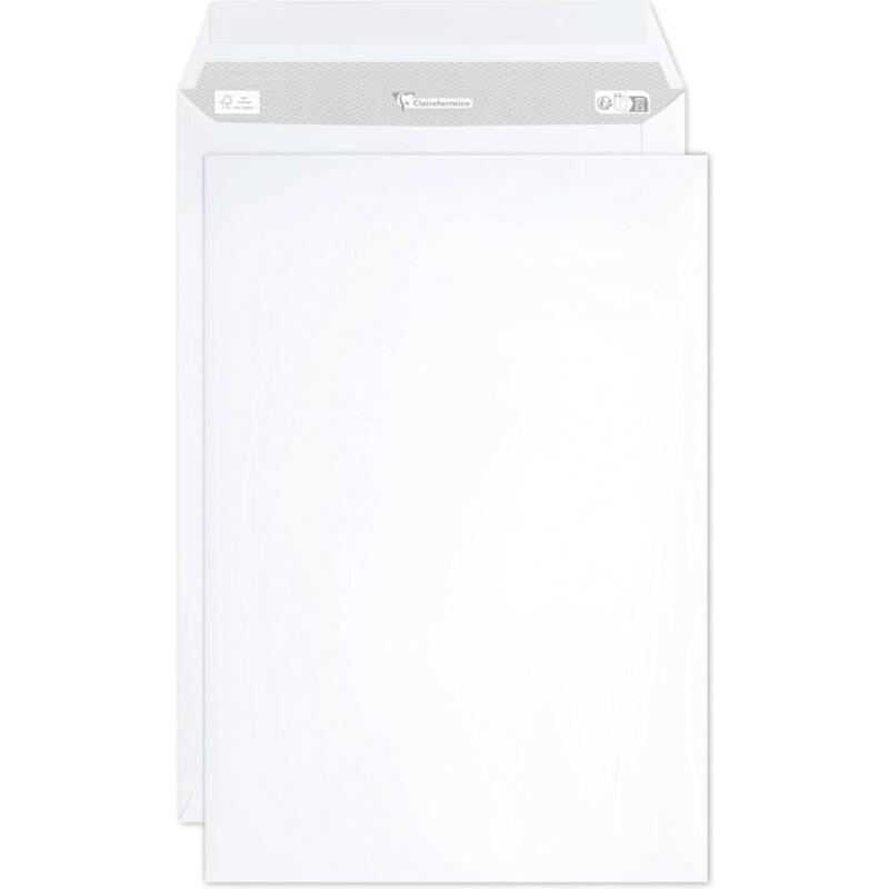 Paquet de 50 Pochettes Blanches C4-229x324 mm - Auto-Adhésives - 90/m2 - Blanc