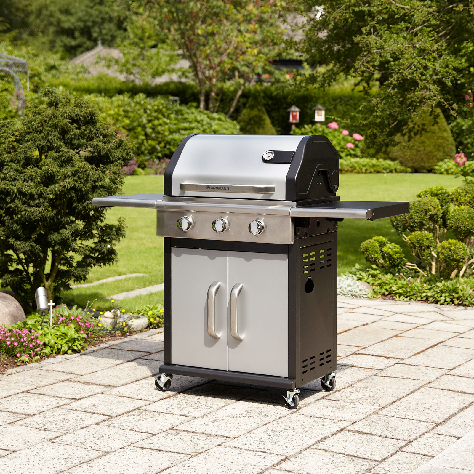 LANDMANN Gasgrill - silber - 3 Brenner