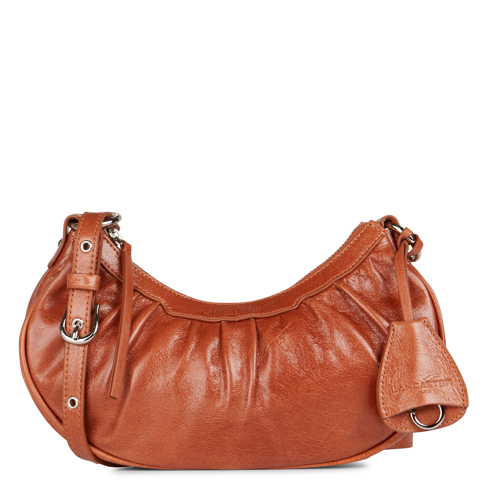 RETRO & GLAM - Sac demi-lune en cuir | Marron