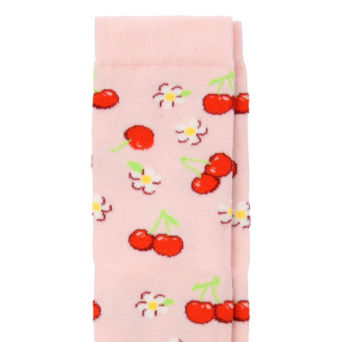 Gina Benotti 1 Paar Damen Socken mit Kirschen und Blumen rosa