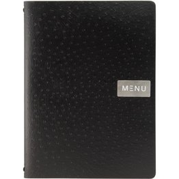 Protège-menus EGO, A4, en cuir, noir