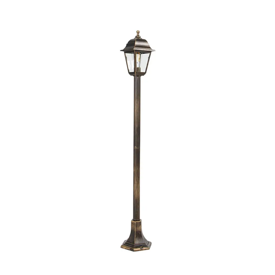 Qazqa staande buitenlampen capital goudkleurig e27