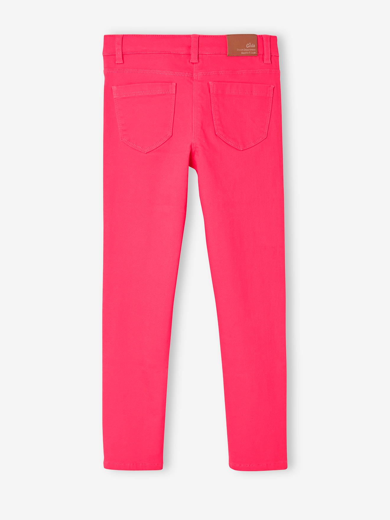 Calça feminina Morphologik slim fit, para quadris largos, corte justo, tamanho médio, cor vermelha, lisa.