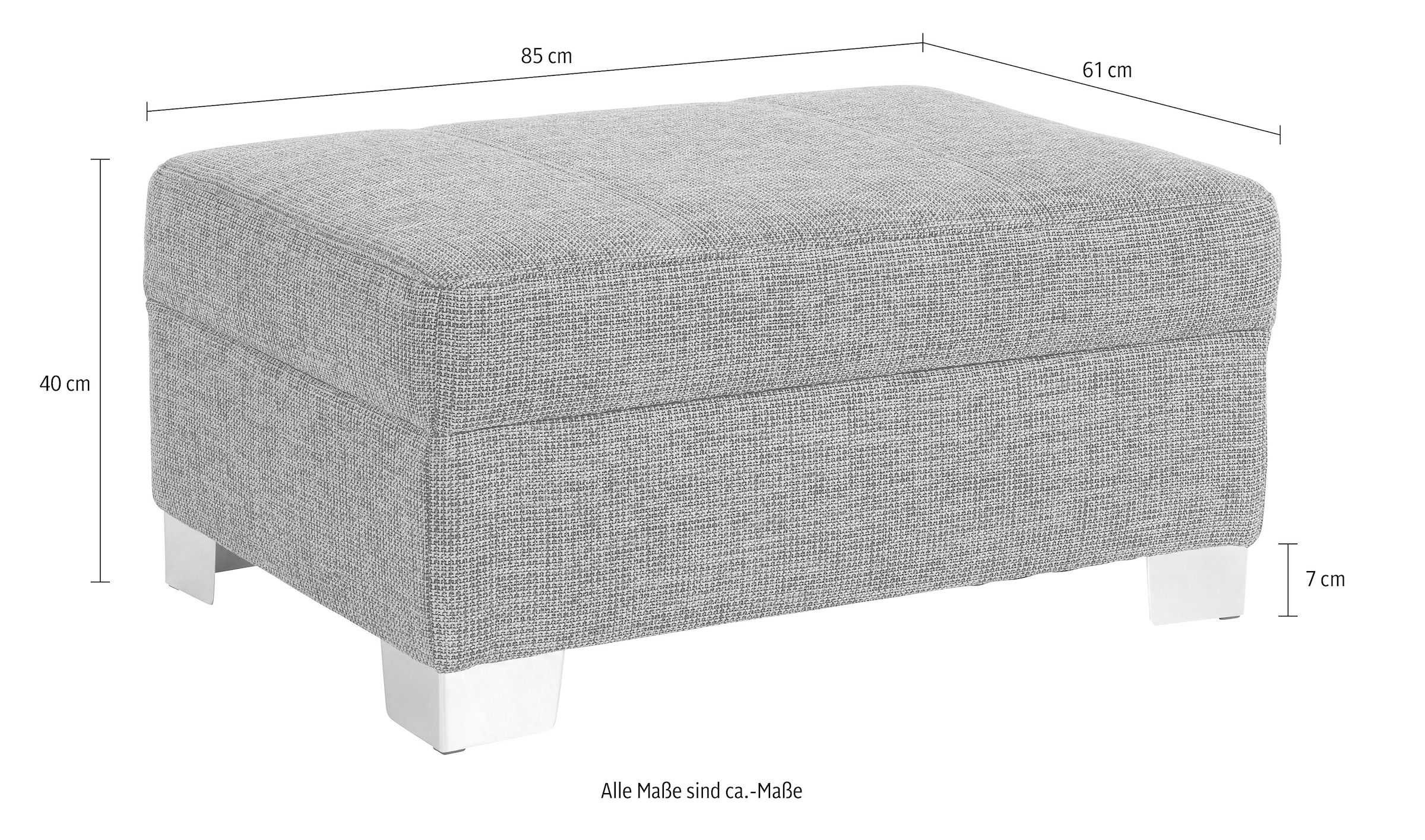 DOMO collection Hocker »Turah mit moderner Steppung« passend zur Serie, B/T/H: 85/61/40 cm, auch in Leder