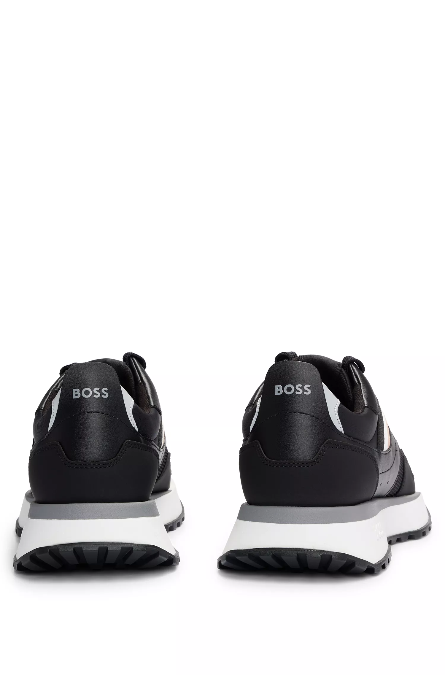 Tênis BOSS preto estilo corrida com sola de borracha EVA