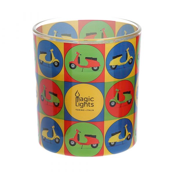 Magic Lights Vela em Vidro Pop Art ø7,5x8,4cm Motas
